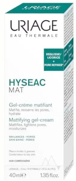 Uriage Hyséac Mat Matifying Gel-Kreminis matinis veido gelis-kremas, 40 ml