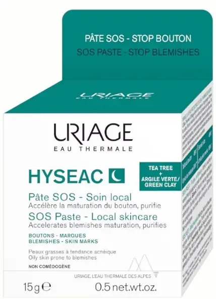 Uriage Hyséac Pâte Sos Paste-Local Skin-Care veido pasta riebiai ir probleminei odai, 15 g