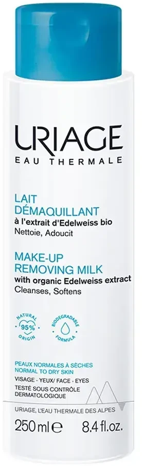 Uriage Make-Up Removing Milk makiažo valymo pienelis normaliai ir sausai odai, 250 ml