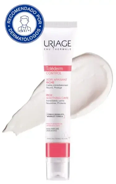 Uriage Tolederm Control Rich Soothing Care veido kremas jautriai odai, 40 ml