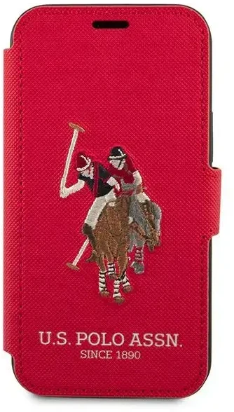 Us Polo Assn US Polo USFLBKP12SPUGFLRE Apple iPhone 12 mini 5,4" telefono dėklas raudonos spalvos book Polo Embroidery Collection