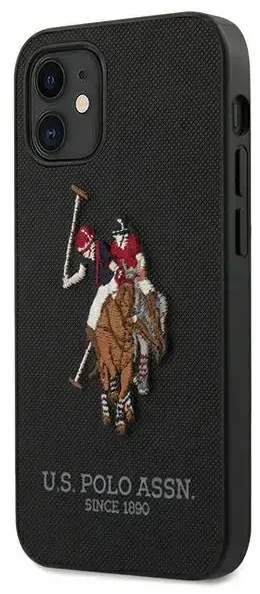 Us Polo Assn US Polo USHCP12SPUGFLBK Apple iPhone 12 mini 5,4" telefono dėklas juodos spalvos Polo Embroidery Collection