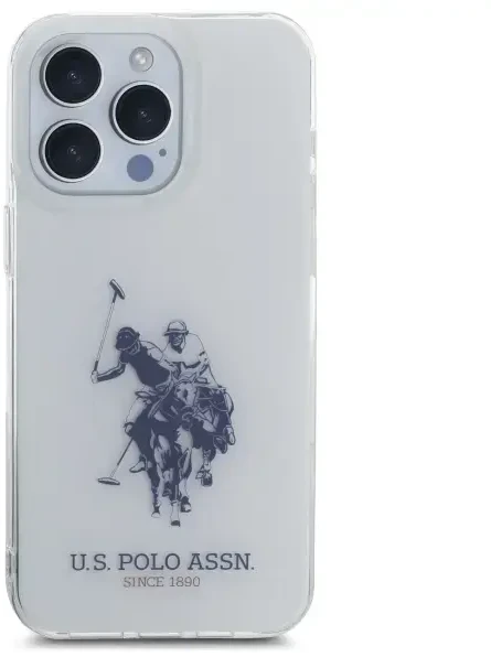 Dėklas „Us Polo Assn“ „US Polo“ USHCP15XTPURBH „Apple iPhone 15 Pro Max 6,7" baltos spalvos blizgus didelis logotipas