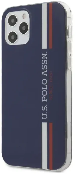 Dėklas Us Polo "Tricolor Vertic Stripes Cover iPhone 12 / 12 Pro" Mėlyna
