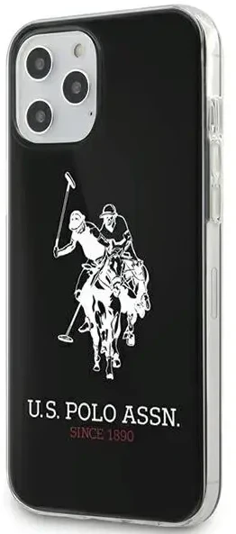 „Us Polo Assn“ blizgus „US Polo“ dėklas su dideliu logotipu, skirtas „iPhone 12 / 12 Pro 6.1“ - Juodas