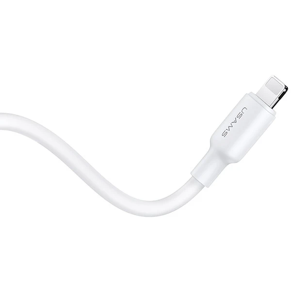 USAMS įkroviklis 1xUSB-C PD20WPD3.0 greito įkrovimo US-CC183 + USB-C/Lightning laidas US-SJ610 baltos spalvos