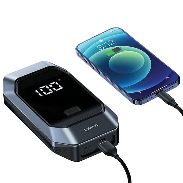 USAMS Jumpstarter Powerbank 8000mAh+ built-in flashlight juodos spalvos ZB284ZDB01 (US-ZB284)