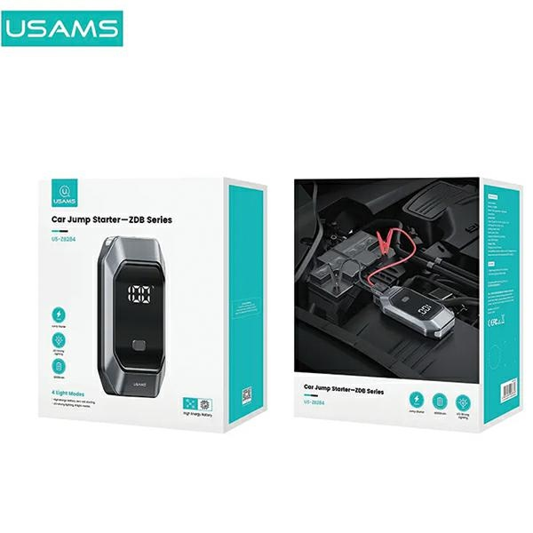 USAMS Jumpstarter Powerbank 8000mAh+ built-in flashlight juodos spalvos ZB284ZDB01 (US-ZB284)