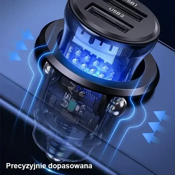USAMS C31 CC162 automobilinė įkrovimo stotelė | 15W | QC | USB-A | juoda