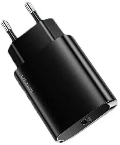 USAMS sieninis adapteris 2xUSB T55 12W 4-in-1 US/AU/EU/UK juodas CC173TC01 (US-CC173) universalus kelioninis įkroviklis