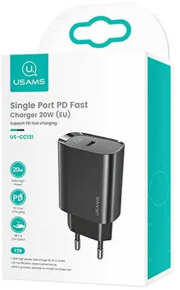 USAMS sieninis adapteris 2xUSB T55 12W 4-in-1 US/AU/EU/UK juodas CC173TC01 (US-CC173) universalus kelioninis įkroviklis