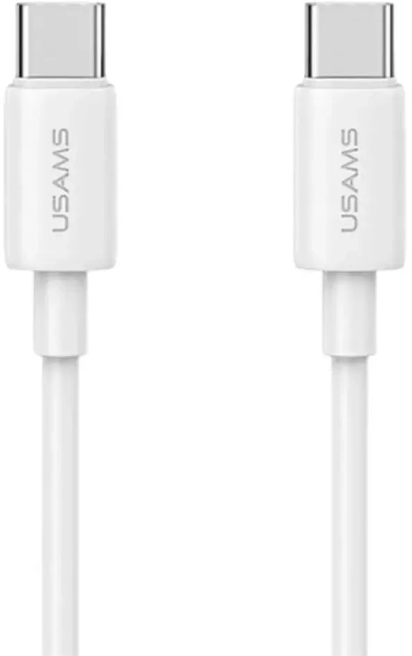 Įkroviklis jungiama į tinklą USAMS CC339 T76 45W GaN USB-C + kabelis SJ711 USB-C/USB-C 1m balta