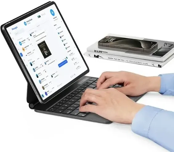 USAMS Apple iPad Pro 11" juodos spalvos dėklas planšetiniam kompiuteriui su klaviatūra Miaoke Series IPP109MG01 (US-BH875)
