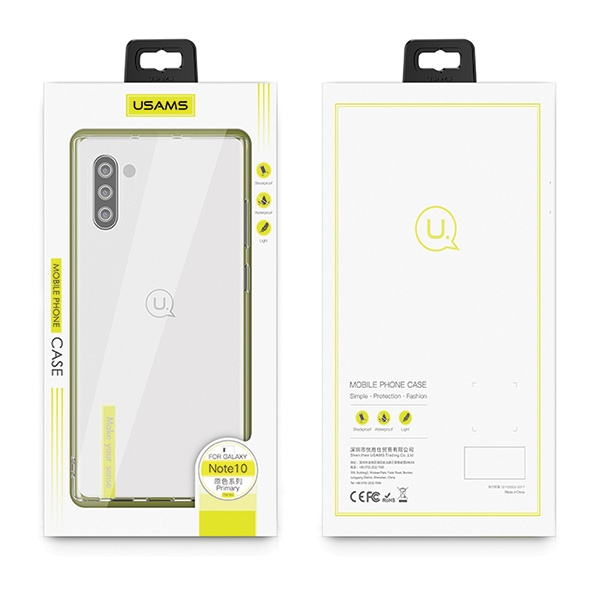 Usams US-BH512 pirminis itin plonas silikoninis galinis dėklas, skirtas Samsung Galaxy Note 10 (N970F) skaidrus