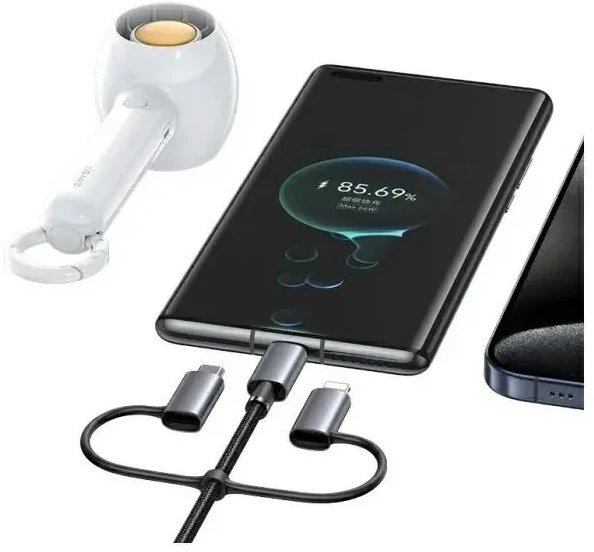 USAMS Kabelis 6in1 Fast charging 60W 1.2m Data Kabelis Digital dispay Aluminum Alloy Sufeng SJ71 Series