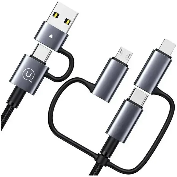 USAMS Kabelis 6in1 Fast charging 60W 1.2m Data Kabelis Digital dispay Aluminum Alloy Sufeng SJ71 Series