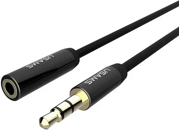 USAMS prailginimo laidas ausinėms 1m juoda/juodas EYCX101 (US-SJ055)