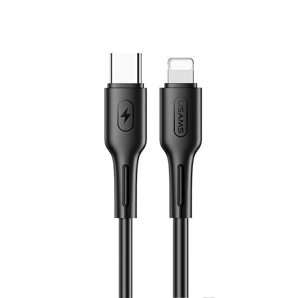 USAMS U43 USB-C į lightning greito įkrovimo laidas 30W, Juodas