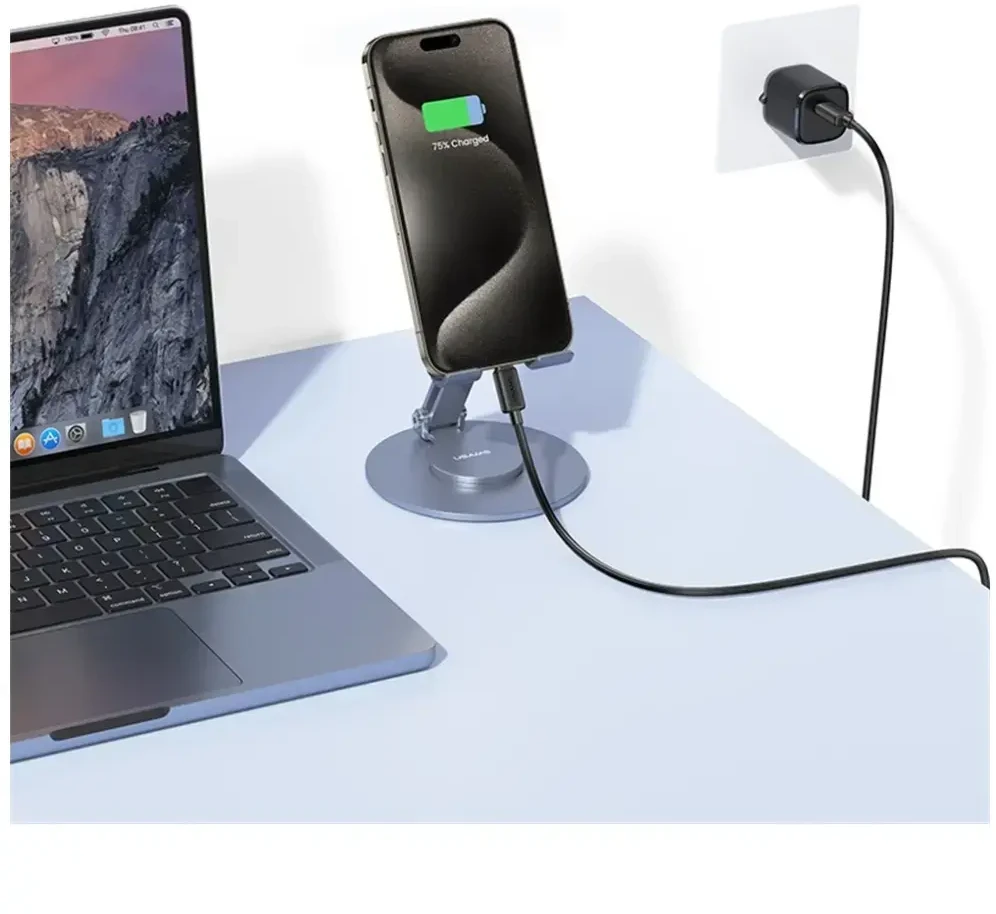 Kabelis USAMS KY Series US-SJ691 60W USB-C į USB-C 1m juodos spalvos