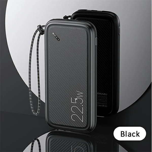 USAMS Powerbank PB56 10000mAh 22.5W 2xQC3.0+PD Fast Charge juoda/juodas 10KCD15101 (US-CD151)