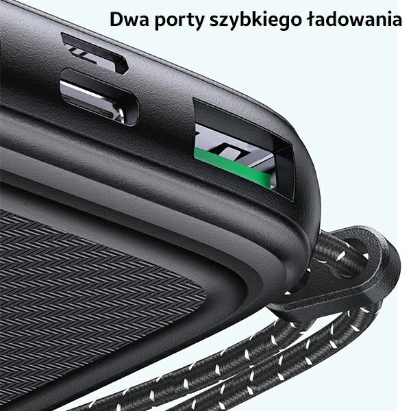 USAMS Powerbank PB56 10000mAh 22.5W 2xQC3.0+PD Fast Charge juoda/juodas 10KCD15101 (US-CD151)