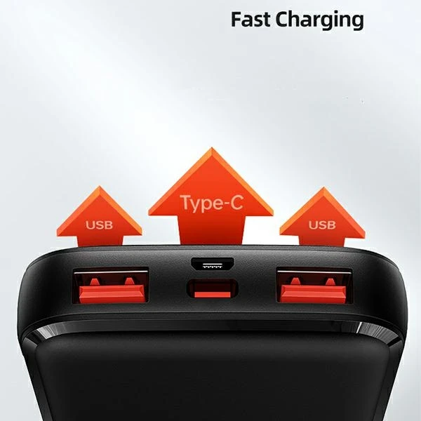 USAMS Powerbank PB58 10000mAh 22.5W QC3.0+PD Fast Charge juodos spalvos 10KCD16101 (US-CD161)