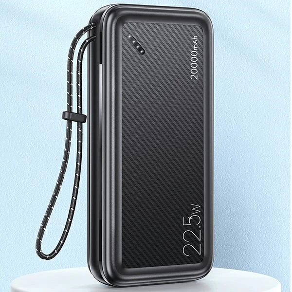 Powerbank 20000mAh PB60 22.5W 2xUSB QC3.0 + USB-C PD3.0 + Micro USB External Baterija Fast Charge Usams US-CD168 juodos spalvos