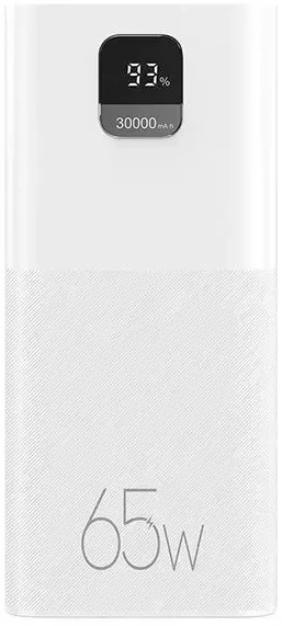 USAMS Powerbank PB68 30000mAh 65WQC3.0+PD Fast Charge + USB-C/USB-C cable 100W baltas ATXLOGTCT