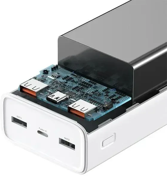 USAMS Powerbank PB68 30000mAh 65WQC3.0+PD Fast Charge + USB-C/USB-C cable 100W baltas ATXLOGTCT