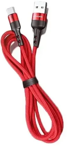 USAMS U26 CABLE MICROUSB 1M 2A FAST CHARGING Raudonas