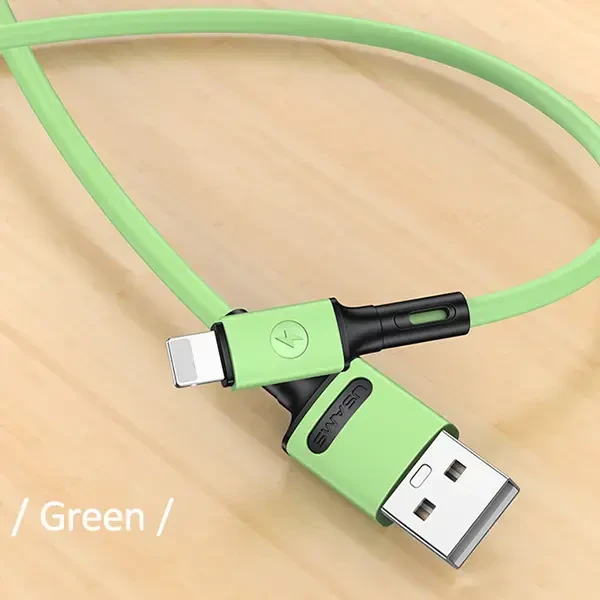 USAMS U52 Lightning 2A greito įkrovimo kabelis 1m žalias SJ434USB02 (US-SJ434)