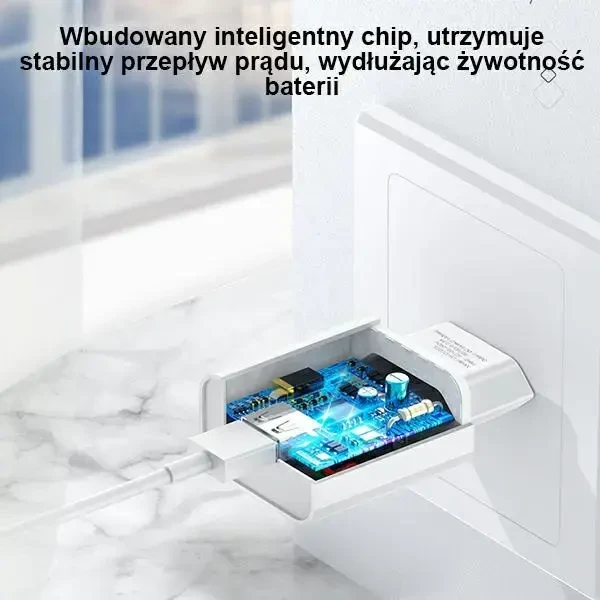 USAMS laidinis įkroviklis 1xUSB T18 2,1A(only head) balta/baltos spalvos Fast Charging CC075TC01