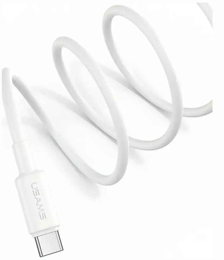 USAMS U90 laidas 3A USB-A į USB-C baltos spalvos