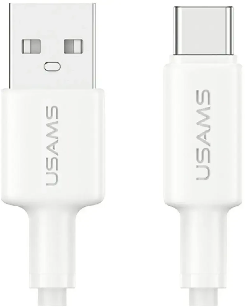 USAMS U90 laidas 3A USB-A į USB-C baltos spalvos