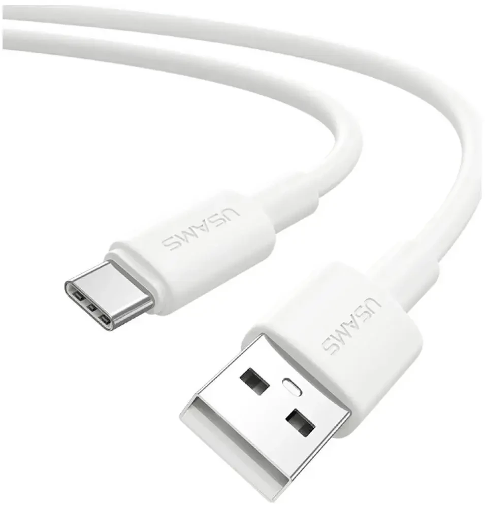 USAMS U90 laidas 3A USB-A į USB-C baltos spalvos