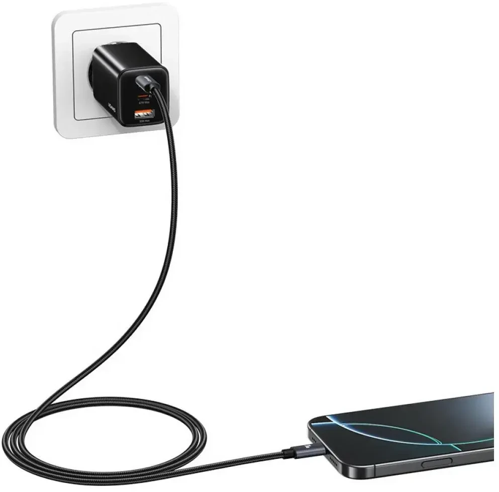 Kabelis USAMS U91 30W USB-C į Lightning 1m tamsiai pilkas