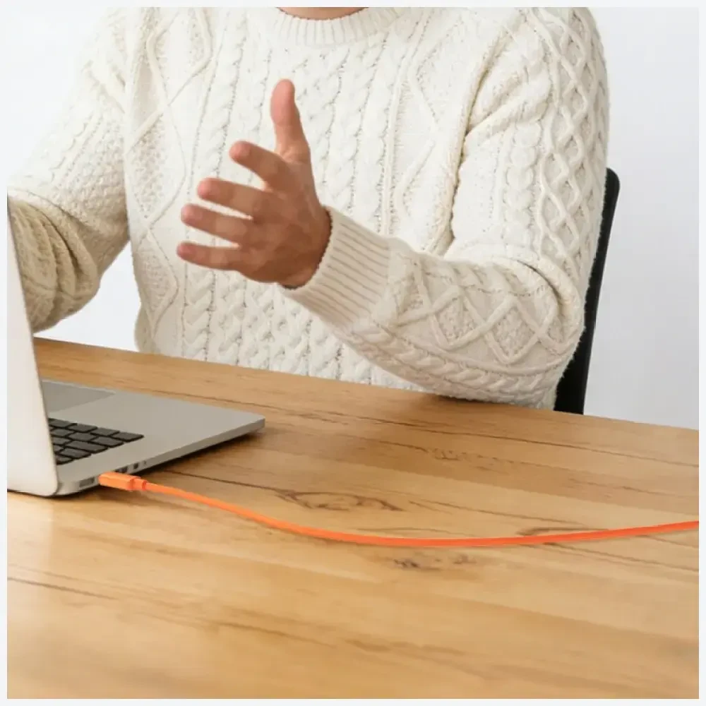 Kabelis USAMS U98 60W 3A Silicone Fast Charging USB-C į USB-C baltos spalvos