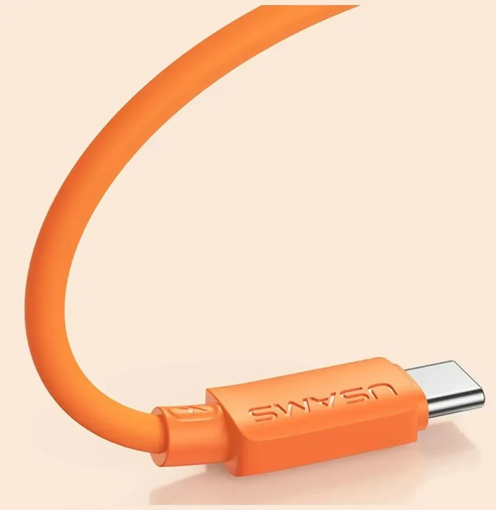 Kabelis USAMS U98 30W 3A Silicone Fast Charging USB-C į Lightning baltas