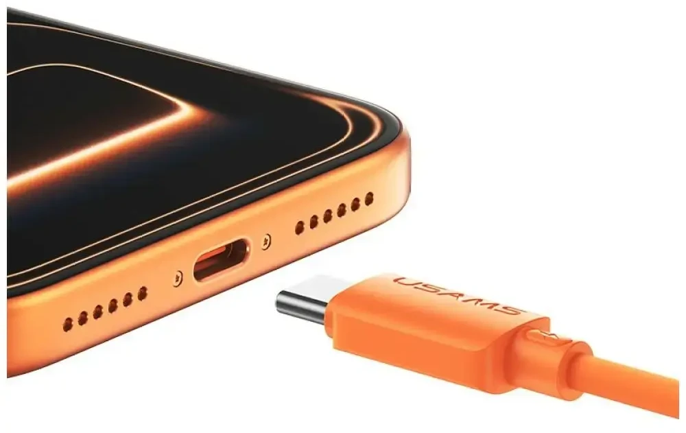 Kabelis USAMS U98 3A Silicone Fast Charging USB-C baltos spalvos