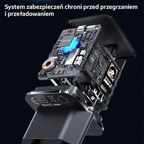 USAMS Laidinis įkroviklis 1xUSB-C T45 mini 30W (only head) PD3.0 Fast Charging baltos spalvos CC148TC02 (US-CC148)