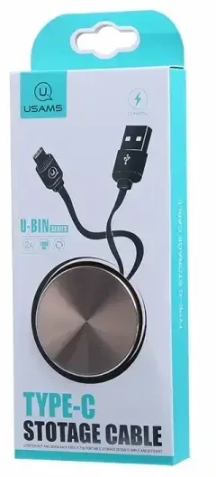 USAMS USB-C U-Bin jungties kabelis 1 m. 2 ausinės/juodas TCUSBZH01 (US-SJ164)