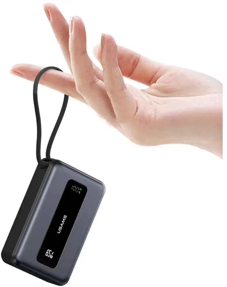 Nešiojamoji baterija USAMS XH serija CD243 20000mAh 65W, tamsinti