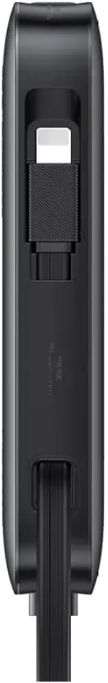 Powerbank USAMS XR Series CD228 10000mAh 20W + USB-C/Lightning cable juodos spalvos
