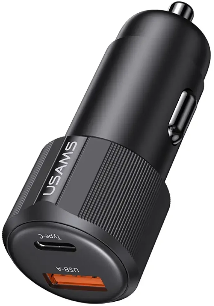 Automobilinis įkroviklis USAMS YT Series CC283 60W 1xUSB-A 1xUSB-C juodas