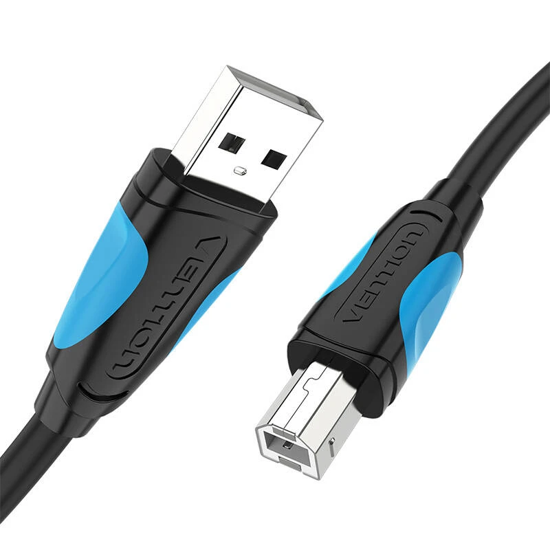Vention USB 2.0 A kištukinis USB-B kištukinis spausdintuvo kabelis Ventiliacija VAS-A16-B1000 10m Juodas PVC