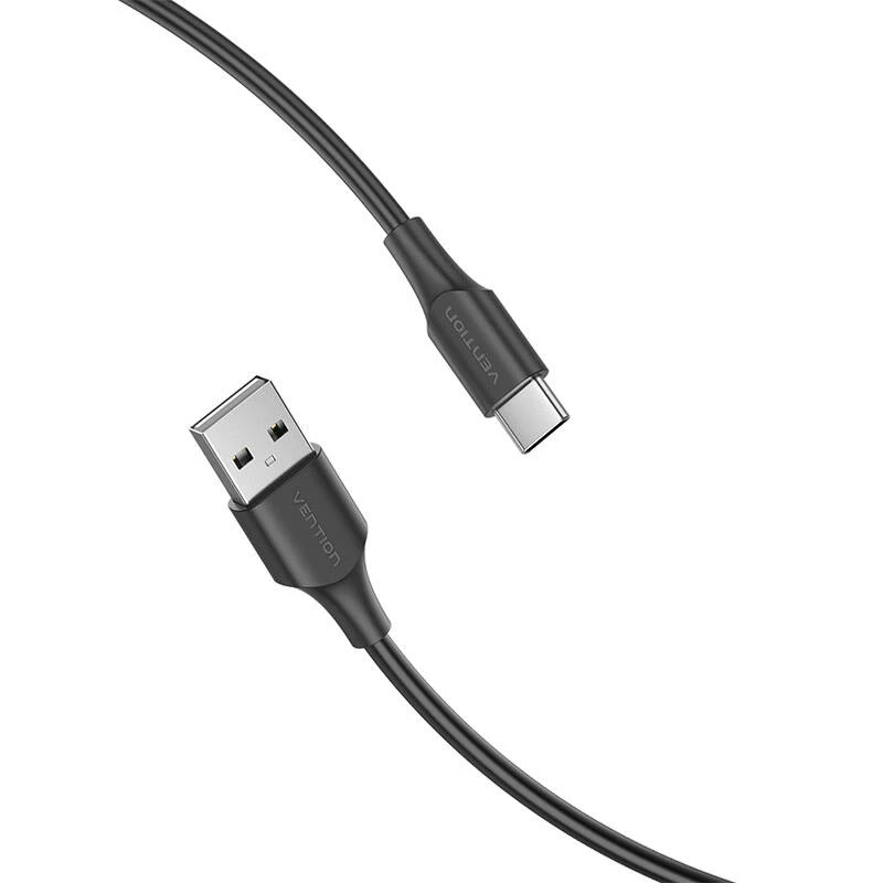 Vention USB 2.0 A į USB-C 3A kabelio ventiliacijos anga CTHBH 2m juoda