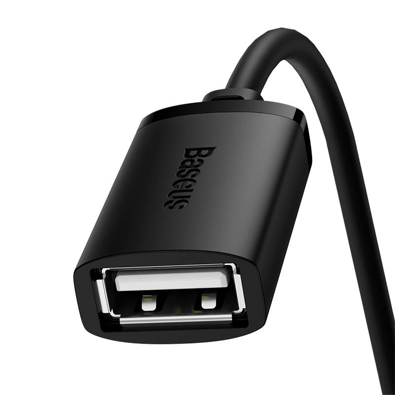 USB 2.0 prailginimo kabelis Baseus vyris į moterišką, AirJoy serija, 1.5 m (juodas)