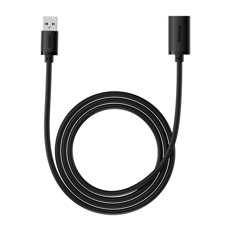 USB 2.0 prailginimo kabelis Baseus vyris į moterišką, AirJoy serija, 1.5 m (juodas)