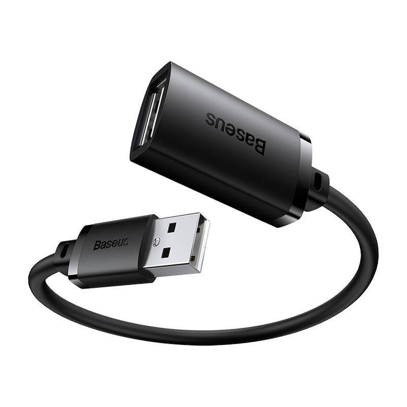 USB 2.0 prailginimo kabelis Baseus vyris į moterišką, AirJoy serija, 1.5 m (juodas)