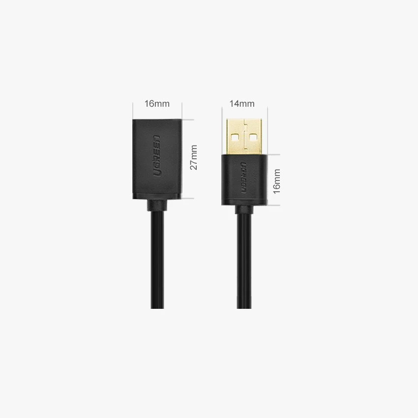 iLike UGREEN US103 USB 2.0 prailginimo kabelis 2m - Juodas